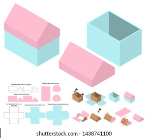 Box packaging die cut template design. 3d mock-up