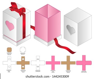 Box packaging die cut template design. 3d mock-up