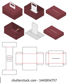 Box packaging die cut template design. 3d mock-up