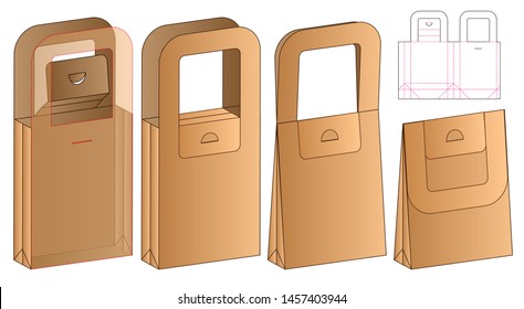 Box packaging die cut template design. 3d mock-up