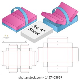 Box packaging die cut template design. 3d mock-up