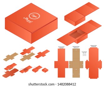 Box packaging die cut template design. 3d mock-up