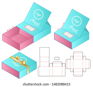 Box packaging die cut template design. 3d mock-up