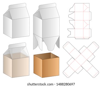 Box packaging die cut template design. 3d mock-up