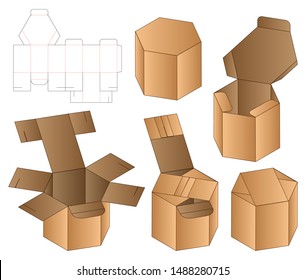 Box packaging die cut template design. 3d mock-up