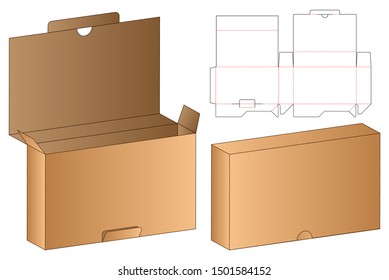 Box packaging die cut template design. 3d mock-up