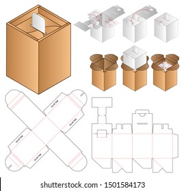 Box packaging die cut template design. 3d mock-up