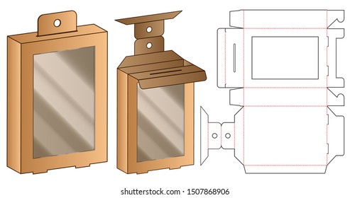 Box packaging die cut template design. 3d mock-up
