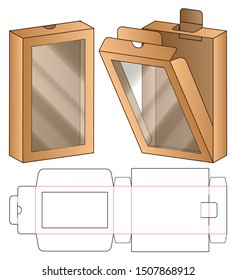 Box packaging die cut template design. 3d mock-up