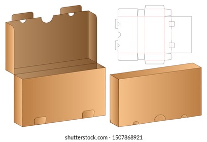 Box packaging die cut template design. 3d mock-up