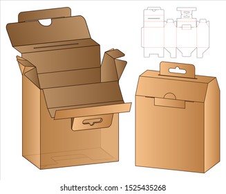 Box packaging die cut template design. 3d mock-up