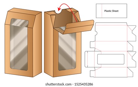 Box packaging die cut template design. 3d mock-up