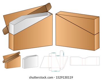 Box packaging die cut template design. 3d mock-up