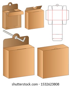 Box packaging die cut template design. 3d mock-up