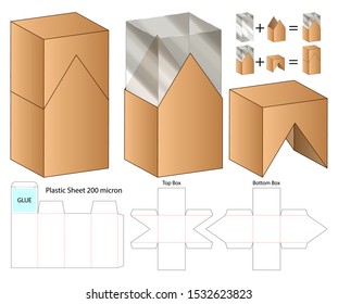 Box packaging die cut template design. 3d mock-up