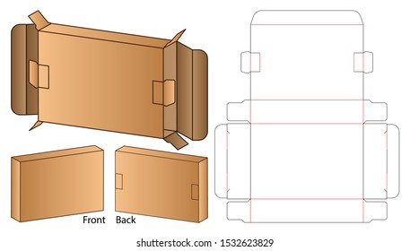 Box packaging die cut template design. 3d mock-up