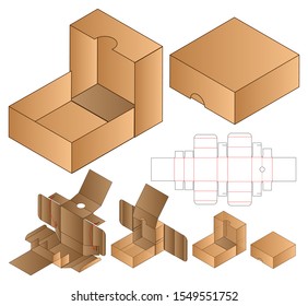 Box packaging die cut template design. 3d mock-up