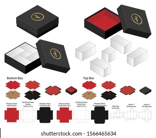Box packaging die cut template design. 3d mock-up