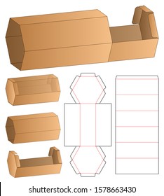 Box packaging die cut template design. 3d mock-up