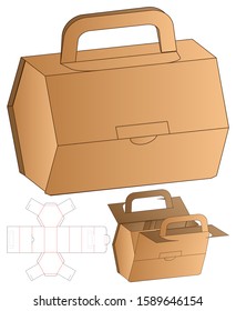 Box packaging die cut template design. 3d mock-up