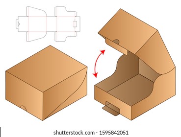 Box packaging die cut template design. 3d mock-up