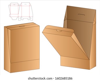 Box packaging die cut template design. 3d mock-up