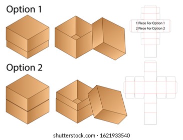 Box packaging die cut template design. 3d mock-up