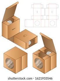 Box packaging die cut template design. 3d mock-up