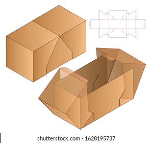 Box packaging die cut template design. 3d mock-up