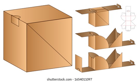 Box packaging die cut template design. 3d mock-up