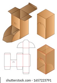 Box packaging die cut template design. 3d mock-up