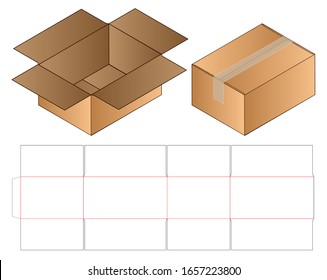 Box packaging die cut template design. 3d mock-up