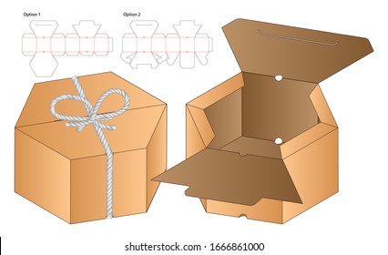 Box packaging die cut template design. 3d mock-up