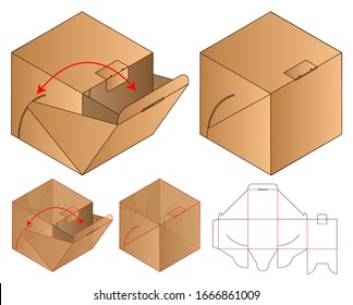 Box packaging die cut template design. 3d mock-up