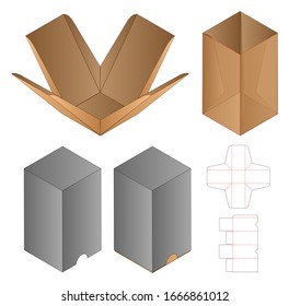 Box packaging die cut template design. 3d mock-up