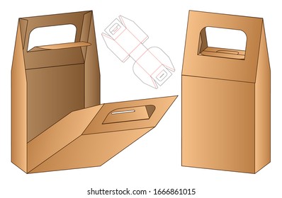 Box packaging die cut template design. 3d mock-up