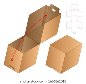 Box packaging die cut template design. 3d mock-up