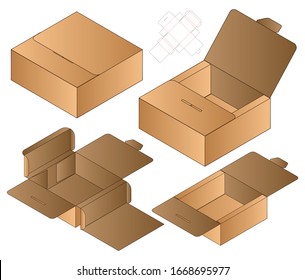 Box packaging die cut template design. 3d mock-up