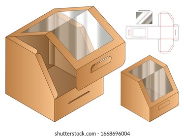 Box packaging die cut template design. 3d mock-up