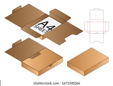 Box packaging die cut template design. 3d mock-up