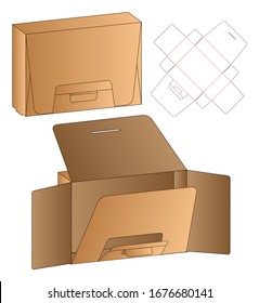 Box packaging die cut template design. 3d mock-up