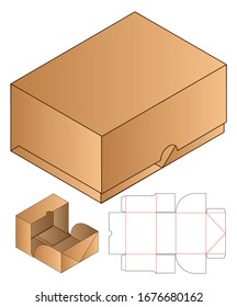 Box packaging die cut template design. 3d mock-up