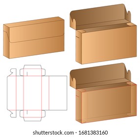 Box packaging die cut template design. 3d mock-up
