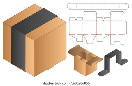 Box packaging die cut template design. 3d mock-up