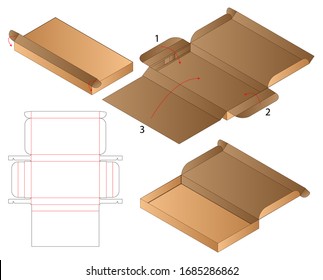 Box packaging die cut template design. 3d mock-up