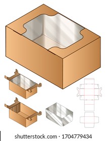 Box packaging die cut template design. 3d mock-up