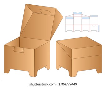 Box packaging die cut template design. 3d mock-up