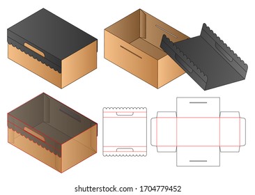 Box packaging die cut template design. 3d mock-up