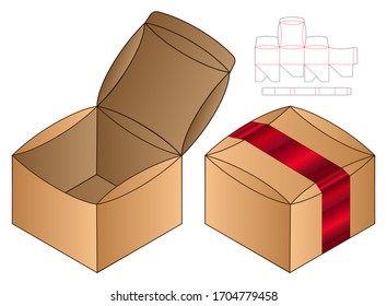 Box packaging die cut template design. 3d mock-up