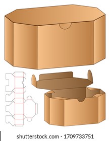 Box packaging die cut template design. 3d mock-up